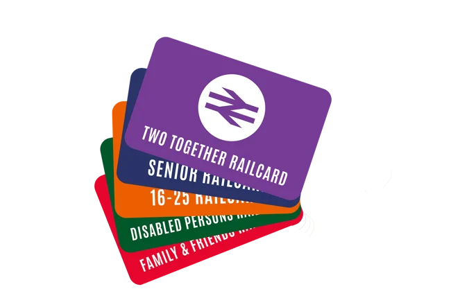 Selection of coloured railcards