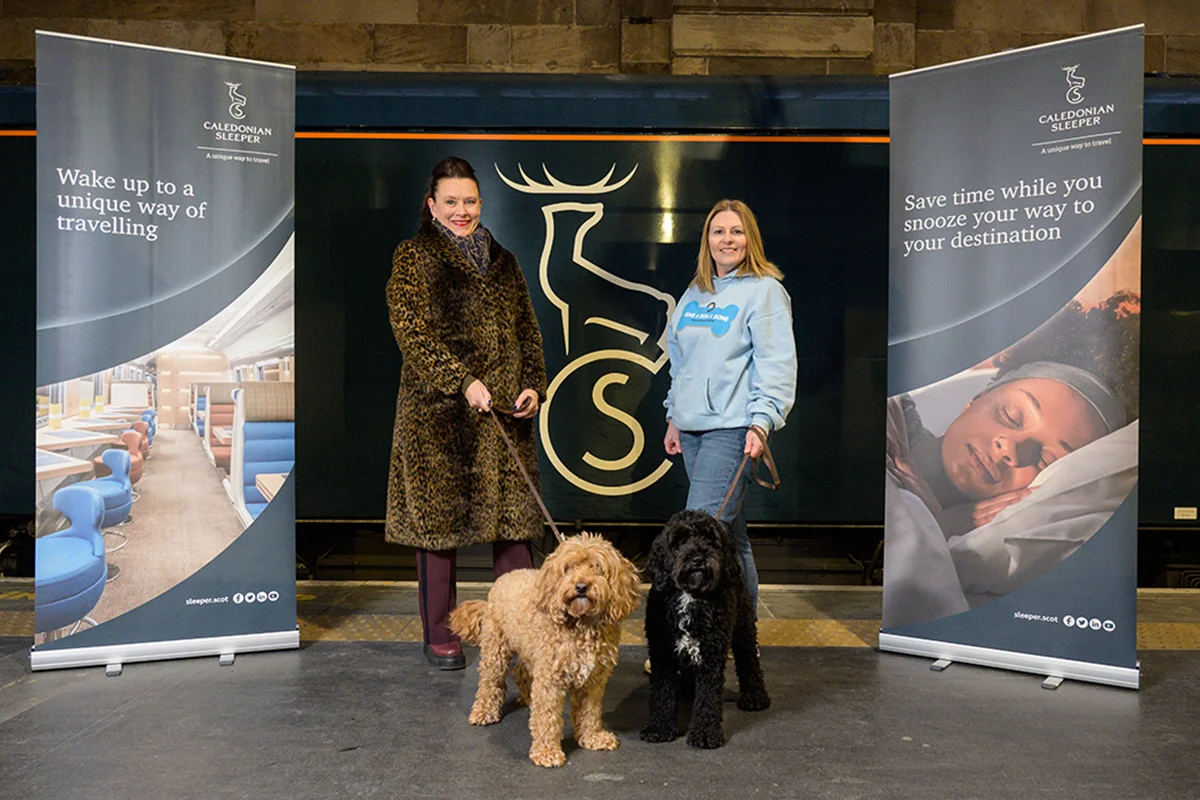 Kathryn Darbandi MD of Caledonian Sleeper with Louise Russell, Founder and Chief Executive at Give a Dog a Bone