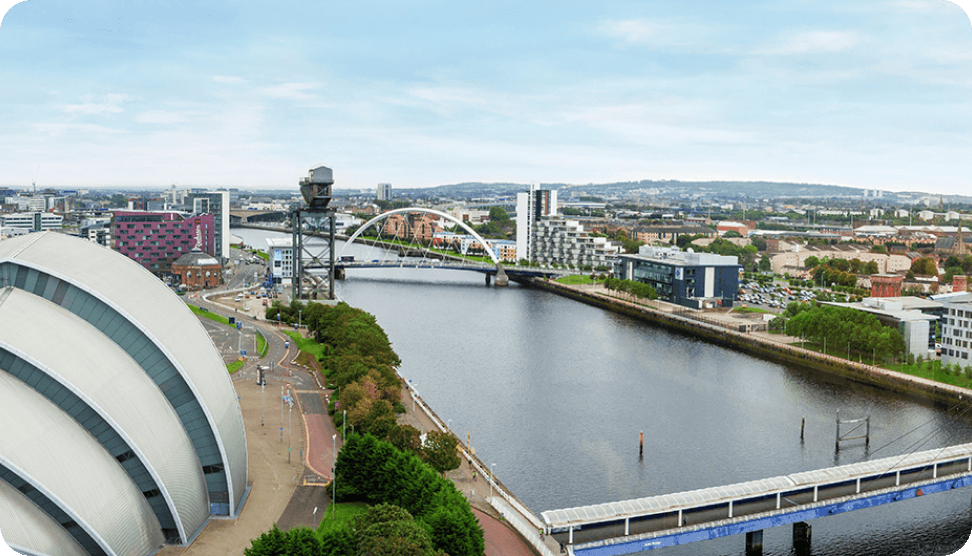 Glasgow River Clyde cityscape