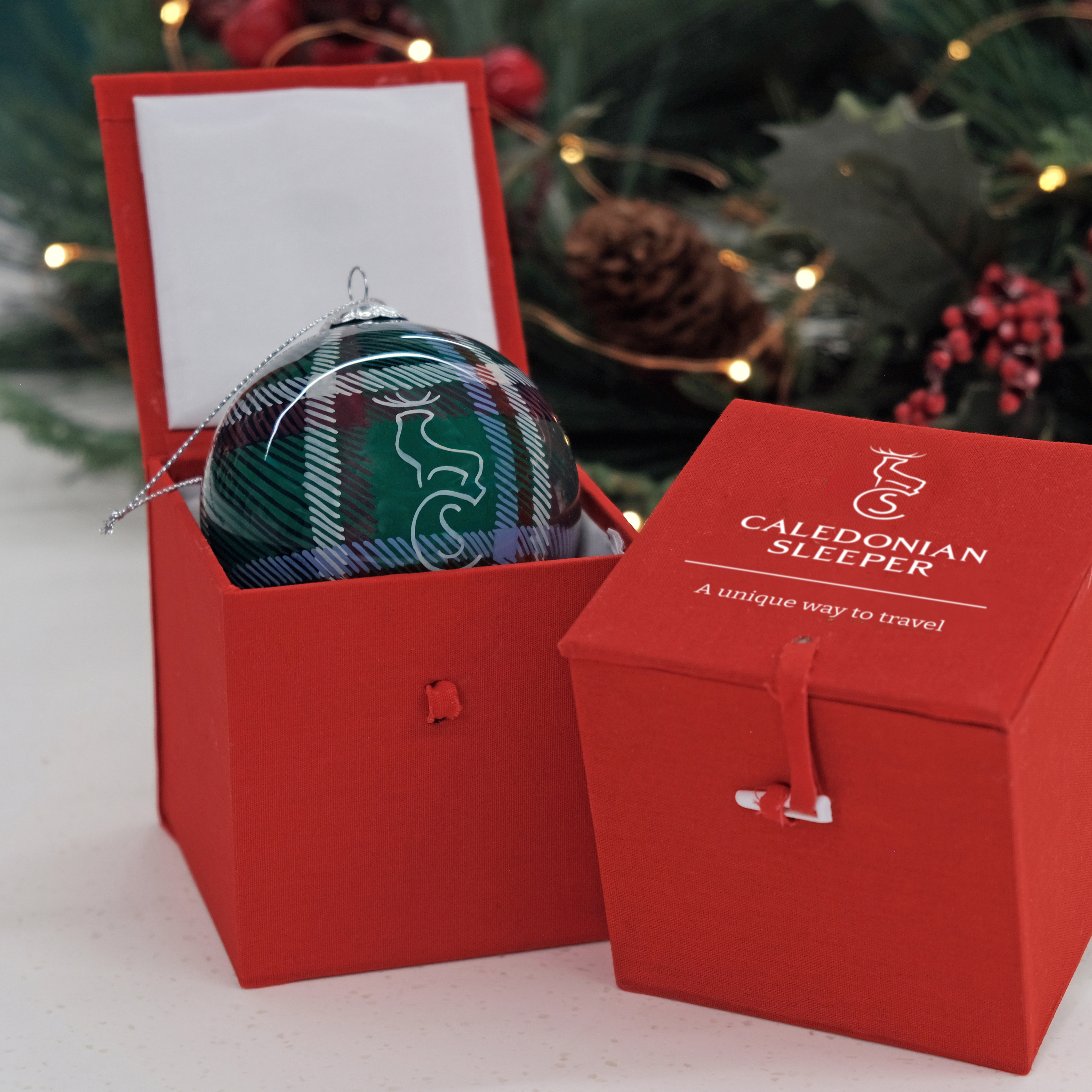 Sleeper Tartan Hand Painted Christmas Bauble